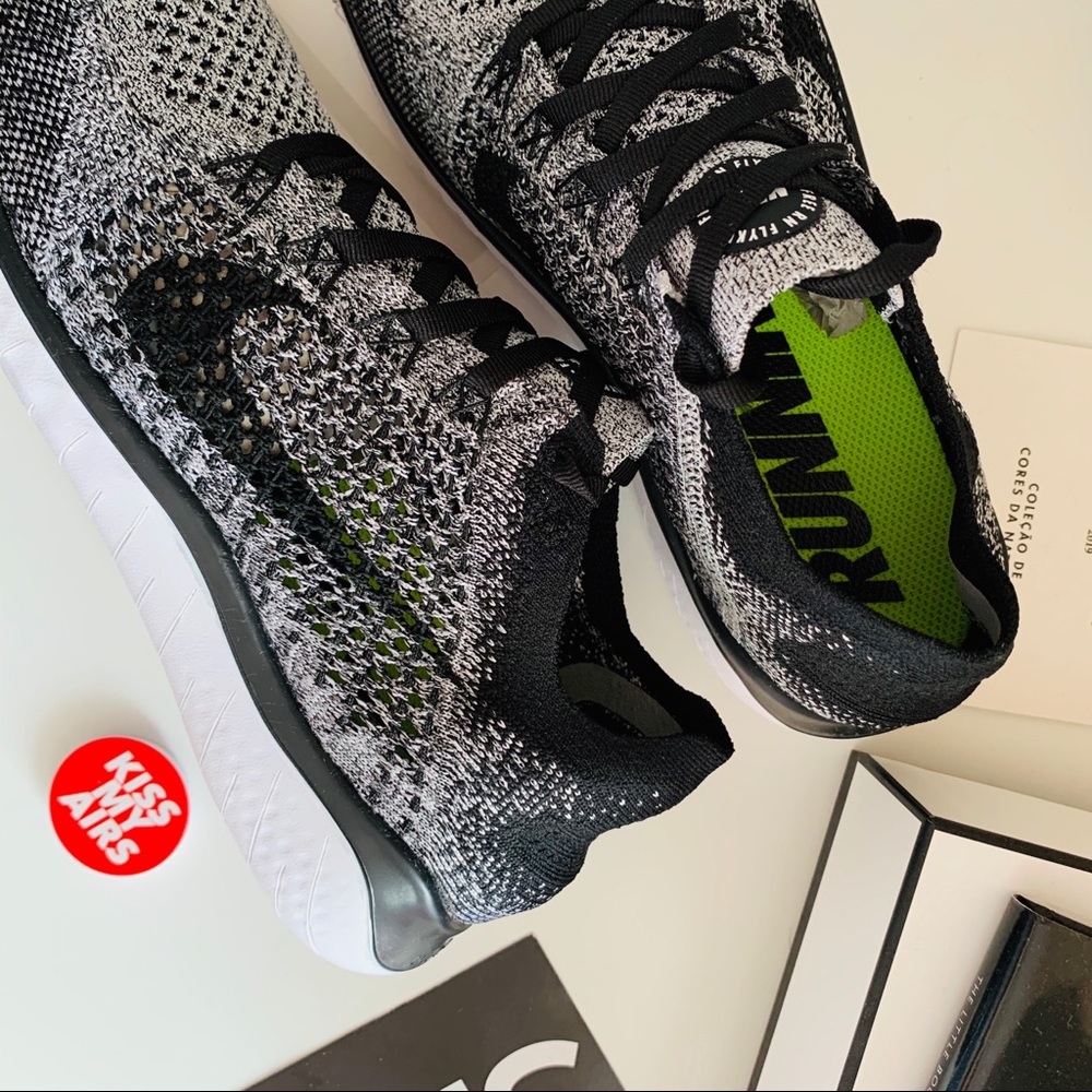 NWT Nike Free RN Flyknit Oreo running shoes - Picture 4 of 10